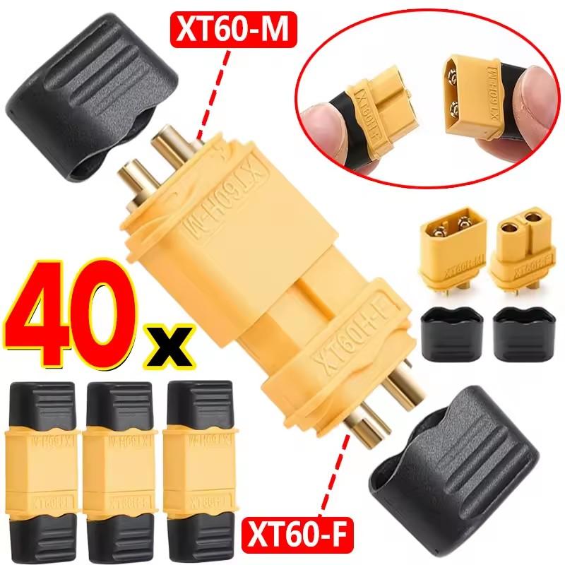 1-40PCS XT60 Battery Connector Male & Female Bullet Connector Plugs with Sheath Housing for RC Battery Motor FPV XT-60 Adapter