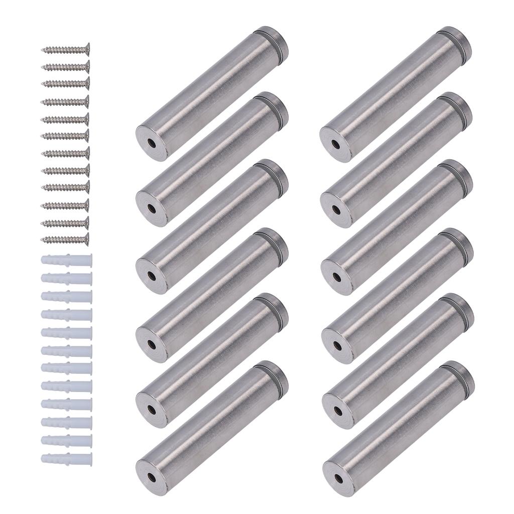 12 Set Stainless Steel Standoff Screws 19x80mm Advertising Screws Mounting Hardware for Hanging Acrylic Picture Frame