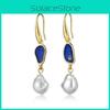 Trendy Geometric Pearl Pendant Earrings Alloy Metal For Stylish Women