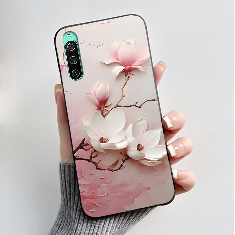 For Sony Xperia 10 VI V IV III II Case Luxury Fashion Butterfly Flowers Soft Black TPU Cover Ultrathin Shockproof Shell Fundas