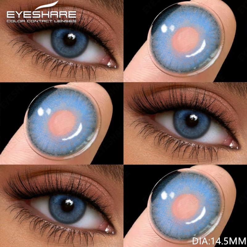 Eyeshare 1Pair Colored Contact Lenses for Eyes ESTONIA Gray Pupils Brown Color Lens Blue Eye Contacts Yearly Cosmetics