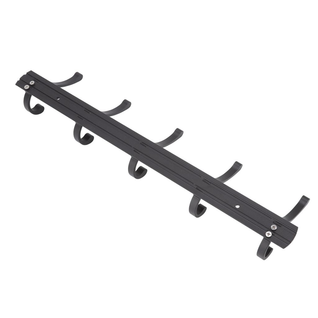 Подвесные крючки для двери Современные минималистичные черные 5 крючков Настенные Утолщенный алюминий Крючки-ряд для двери в ванную Крючки для одежды