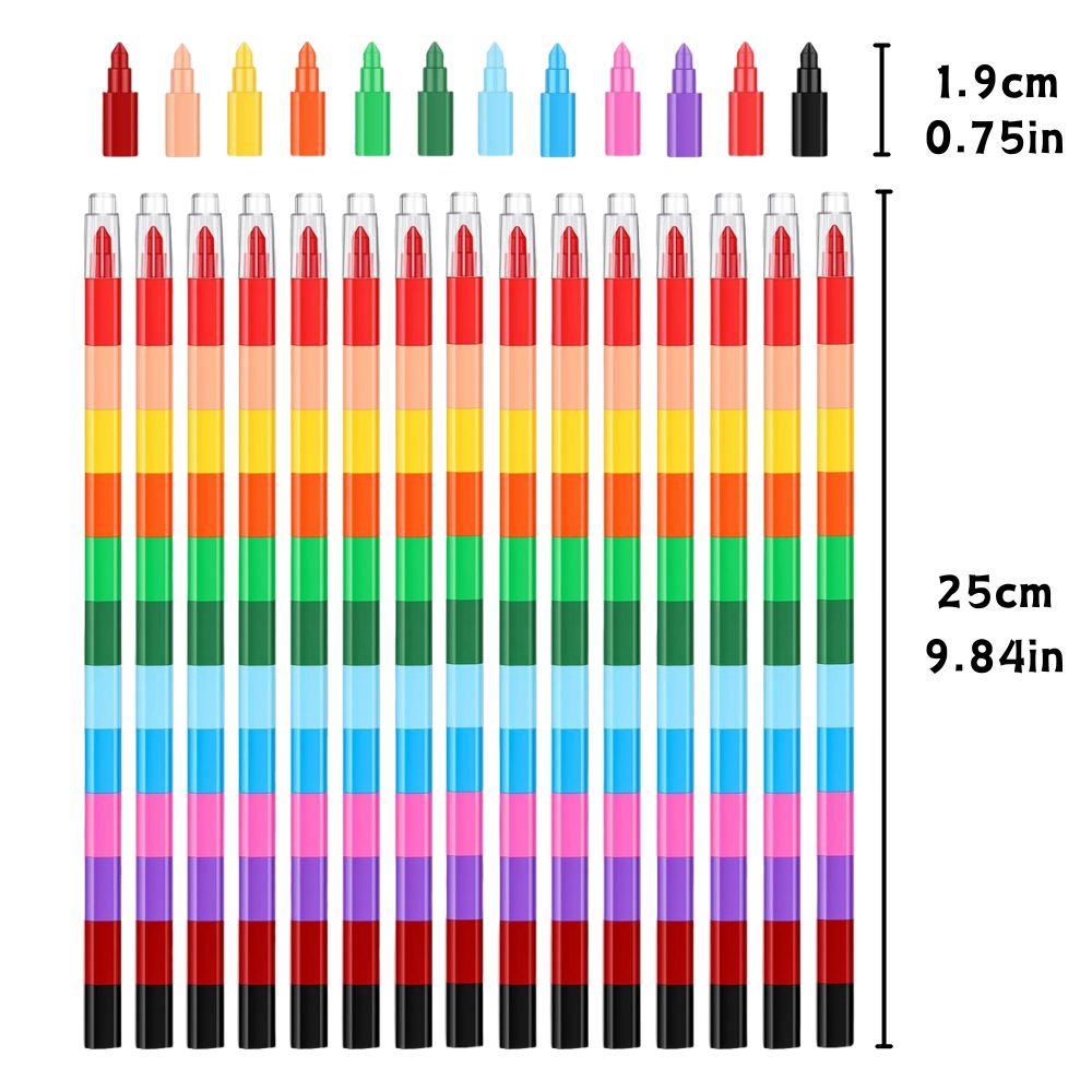 1/3/5pcs 12 Colors Buildable Crayons Rainbow Creative Stackable Coloring Oil Painting Stick Cute Prize Student Stationery YMY