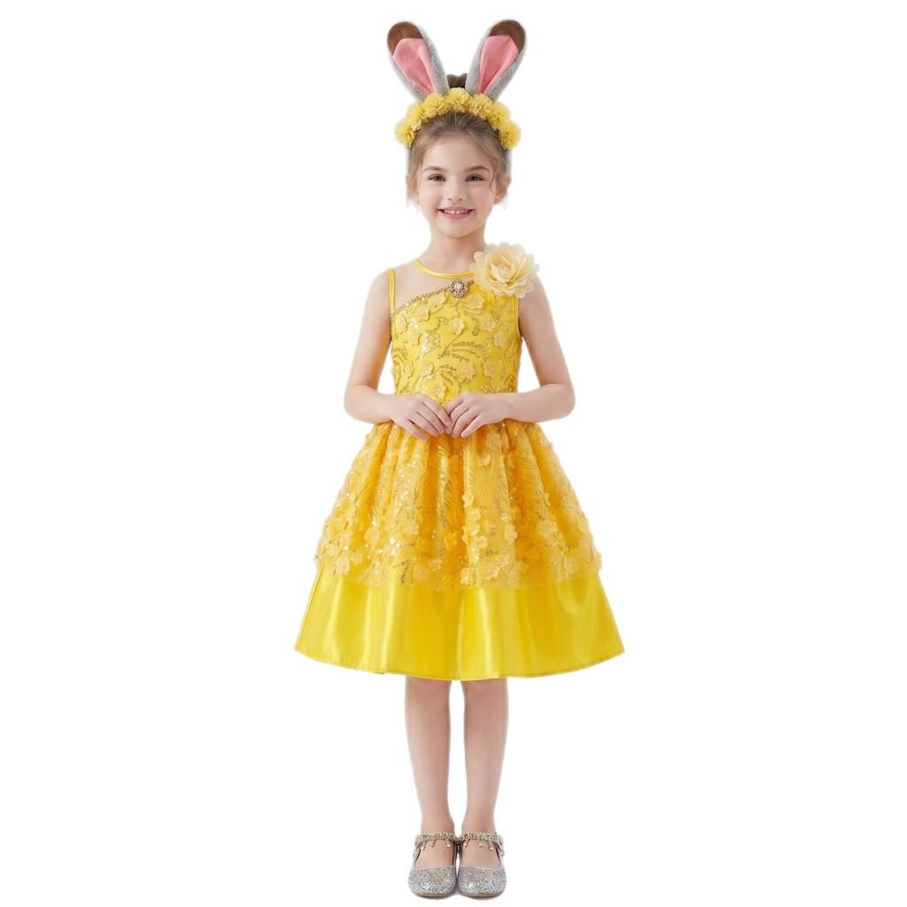 Zootopia Judy Hopps Cosplay Dress For Kids With Polyester Material And Halloween Party Costume