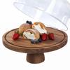 Cake Stand with Lid, Multifunctional 12-inch Round Cake Holder, Acacia Wood 2-in-1 Dessert Table Display Set, Charcuterie Board for Cheese and Fruit,