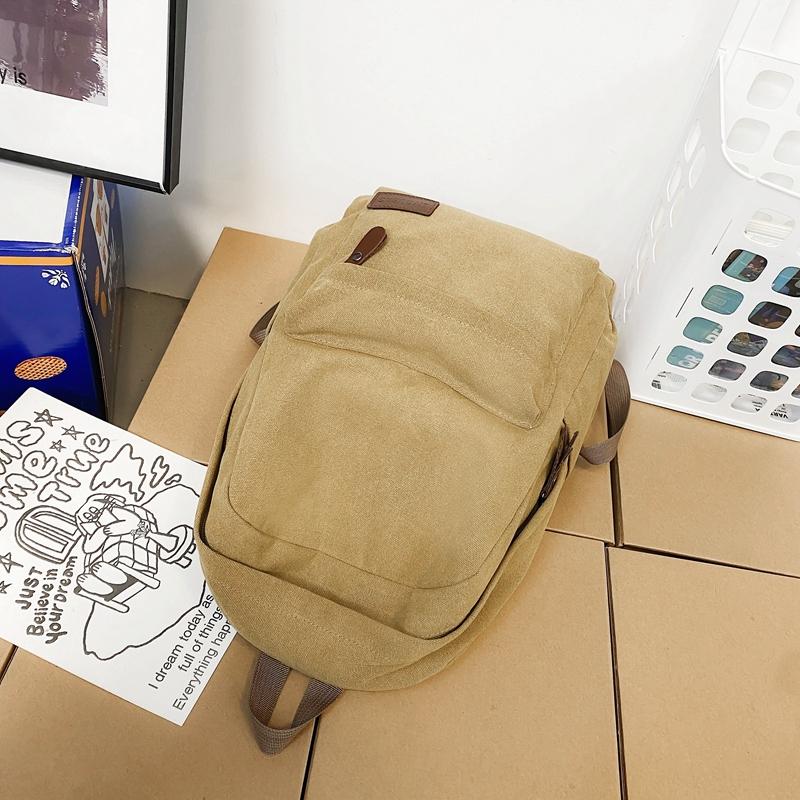 Durable Canvas Backpack, Large Capacity Backpack, Suitable For Middle School High School And College Students