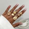 10Pcs/Set Elegant Irregular Geometry Finger Rings Women Romantic Wedding Jewelry Accessories Gold Silver Color Hip Hop Punk Adjustable Joint Ring Sets