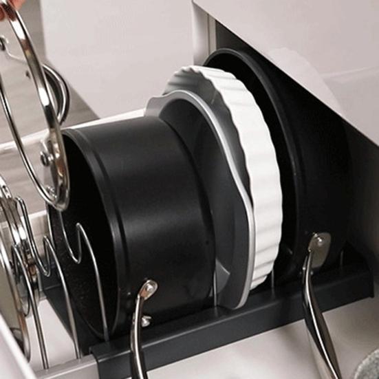 Многофункциональный органайзер для кухонных кастрюль и сковородок, подставка для посуды из нержавеющей стали, тарелка с крышкой, тарелка, чаша, выдвижная полка для хранения, кастрюли для ужина, разделочная доска