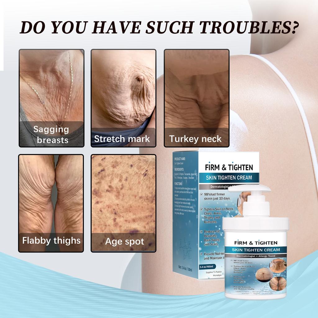 Firm Tighten Skin Tighten Cream,Skin Firming Rejuvenating Cream, Anti-Aging Neck And Shoulders Day&Night Body Cream.