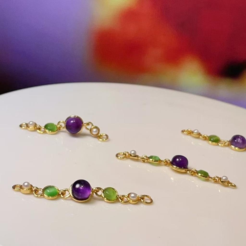 5 шт., Подвеска-кристалл для исцеления ауры, Богемные натуральные аметистовые шармы для изготовления ювелирных изделий, Аксессуары для ожерелий и браслетов, Подвесной декор 6×40 мм