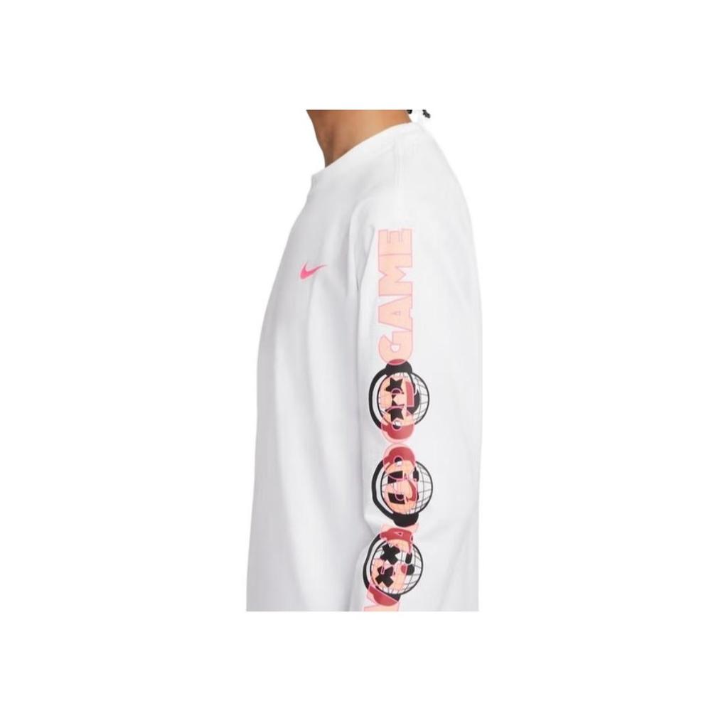 Nike Alphabet Print Crew Neck Long Sleeve T-Shirt Men Tops White DO6946-100
