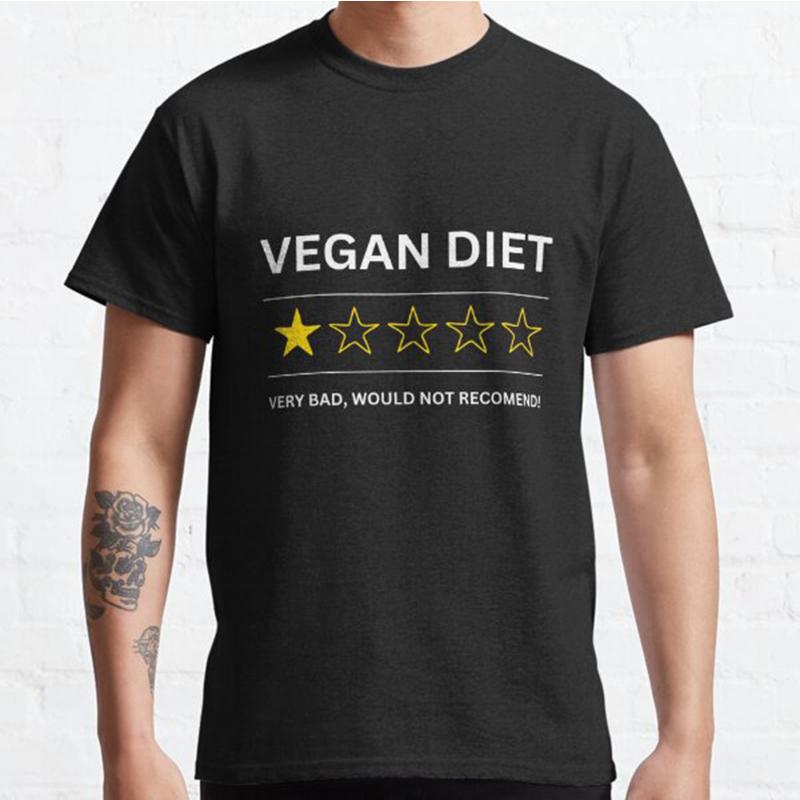 Plus Size S-3XL Vegan Diet Printed T-shirt Men's Tops Fashion Clothes Tees