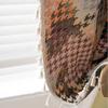 Decorative Jacquard Sheer Curtain With Tassel Trim Semi-Sheer Kitchen Balcony Window Cotton Blend