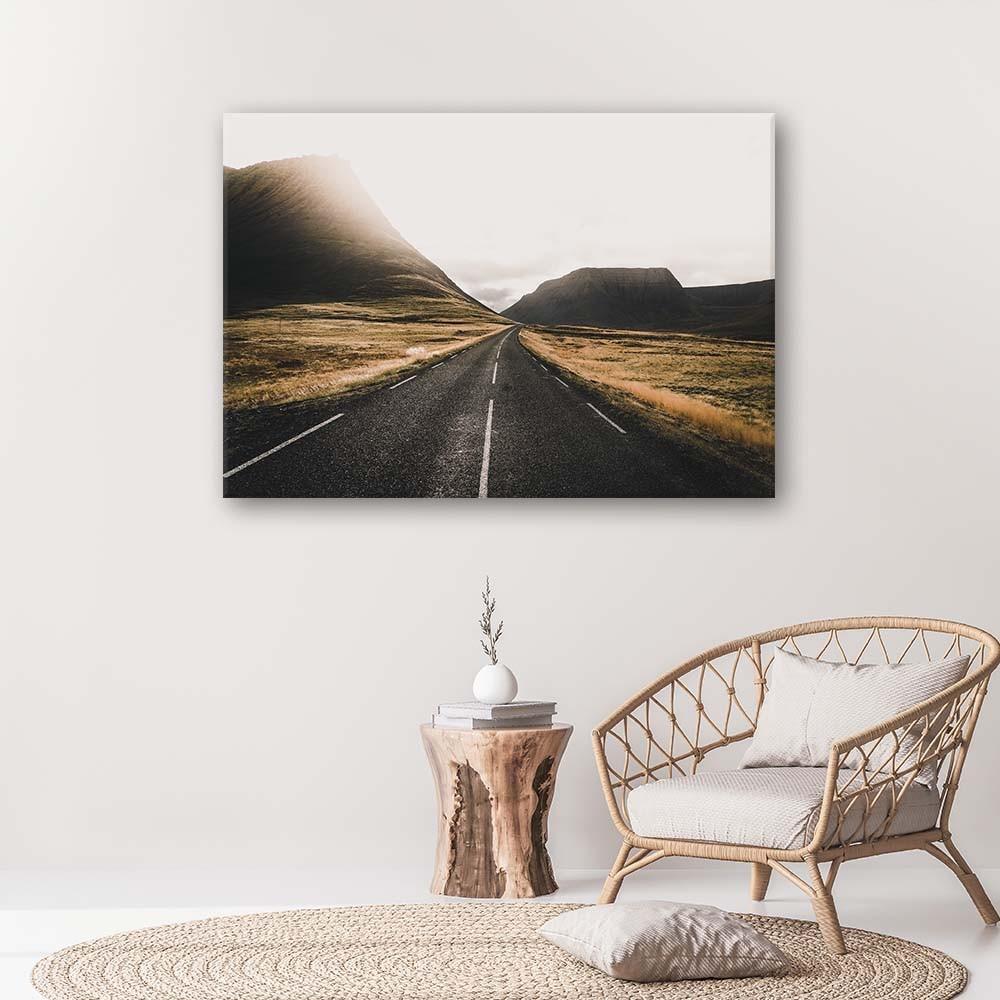 Canvas Print Road Mountains Nature