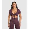 Gains Бесшовный кроп-топ Глубокий фиолетовый B9a1u Pb0x