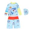 Boys' Long Sleeve Two-Piece Swimsuit with Mid-Length Pants