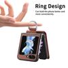Magnetic Ring Holder Leather Wallet Card Slot Case for Samsung Galaxy Z Flip 5 Z Flip4 Z Flip3 5G Zflip4 Kickstand Vertical Cover