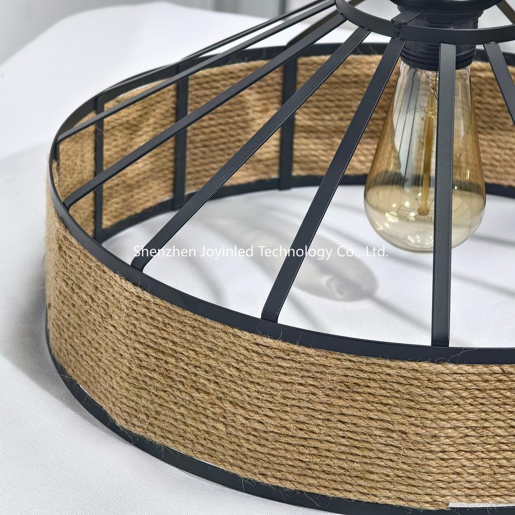 Industrial Hemp Rope E27 Pendant Lamp Nordic Retro Antique Loft Country Kitchen Bar Restaurant Decoration Creative Hanging Lamp