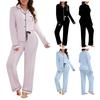 Pajama Women's Autumn and Winter Cardigan, Long-sleeved Shirt and Long Pants Two-piece Home Wear