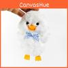 Plush Cuter Duck Keychain With Grid Tie Design For Childrens Gift Celebration