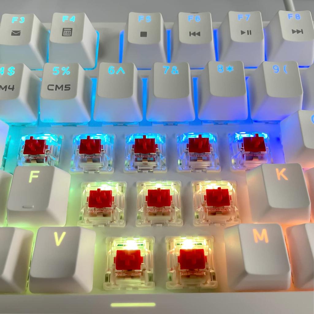 Переключатели Gateron G Red Pro Предварительно смазанные 3-контактные RGB SMD Линейные Игровые Механические Клавиатуры (72 шт., Красный)