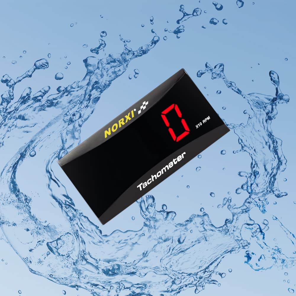 Norxi Digital Tachometer Motorcycle Meter Bicycle Tachometer Electric Tachometer RPM