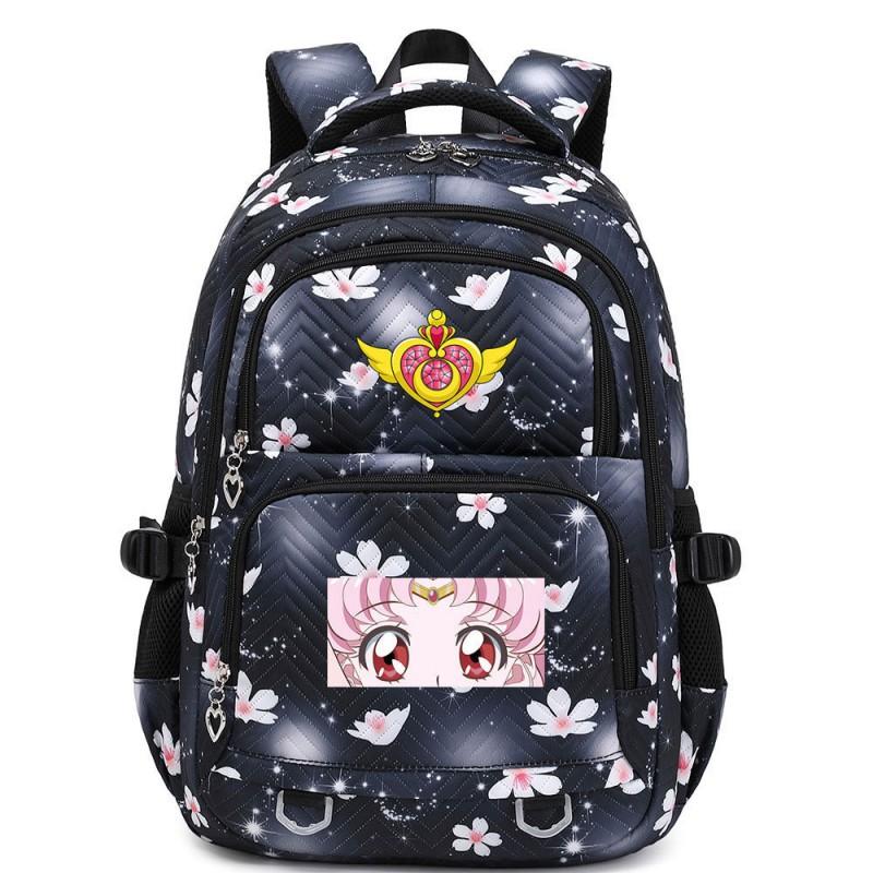 Youth Campus Style Cartoon Print Multi-Compartment Lightweight School Backpack Teen Girls Boys