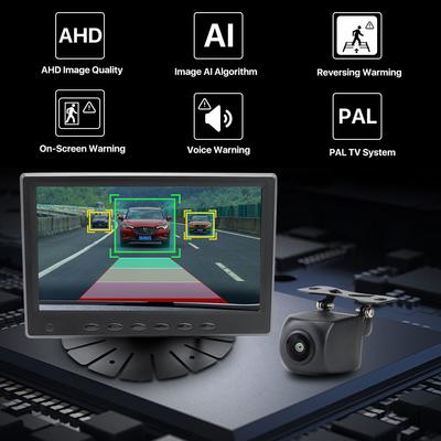AHD 1080P PAL 7-дюймовый IPS парковочный монитор с функцией обнаружения слепых зон, радаром, сигнализацией, интеллектуальным трекером с искусственным интеллектом, камерой заднего вида
