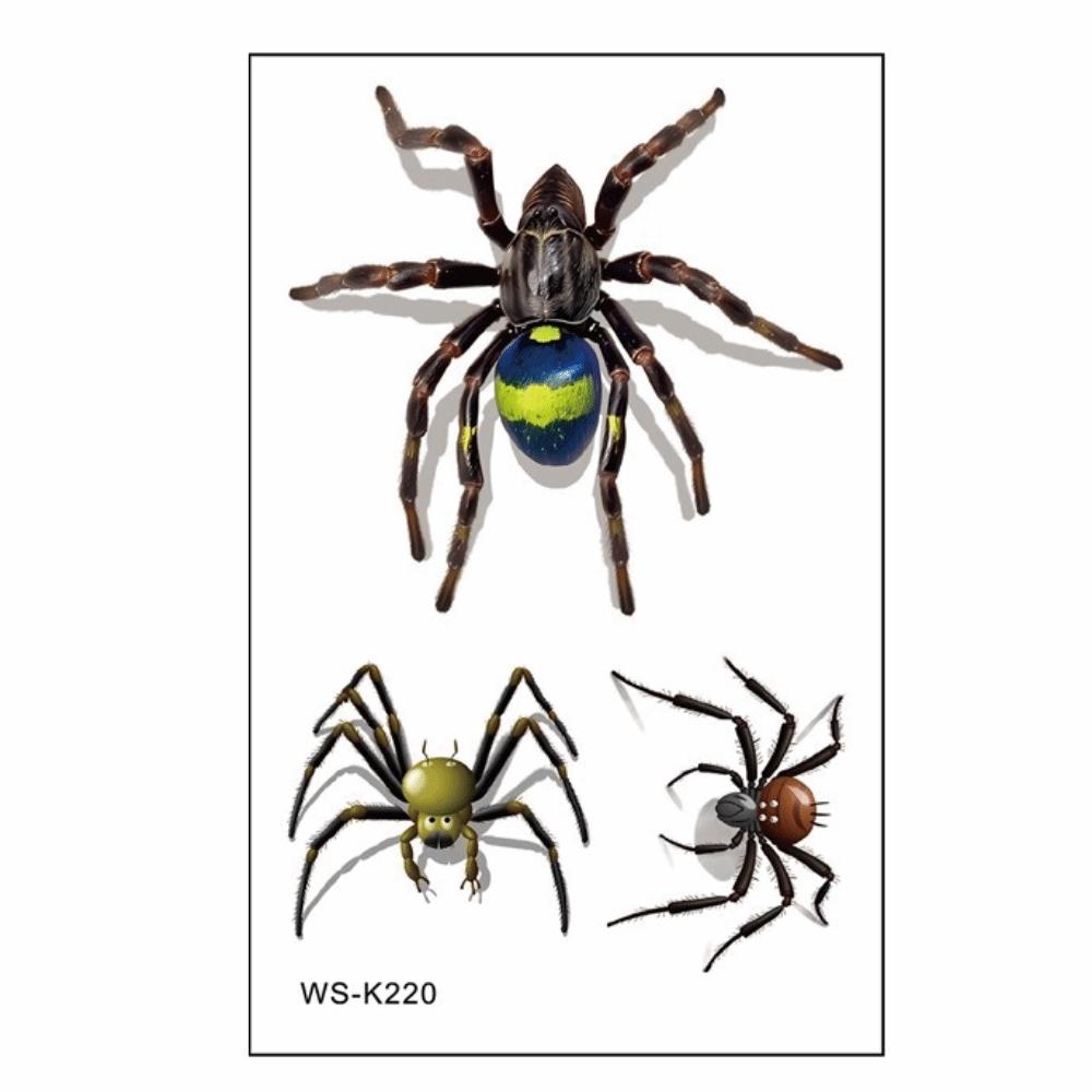 Waterproof Spider Tattoo Realistic Halloween Face Tattoo Body Art Body Tattoo Stickers Face Makeup