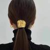 Bohemia Style Ponytail Buckle Simple Metal Copper Cast Concave and Convex Craft Hair Buckle Retro Clip Hair Fork Hair Style Clip