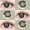 COD 1pair WUSU Black Color Contact Lenses Natural Brown Softlens Korean Fashion Blue Eye Contacts Annual