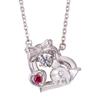 [White Clover] Kuromi Dancing Stone Necklace Heart Sanrio Pendant Silver SAKU-N052RD Women's