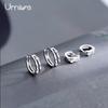 Umiwe Hoop Earrings Men's Ladies 925 Silver Leave It On Compatible with Metal Allergies for Both Ears Cool Simple Ring Earrings Accessories Gift