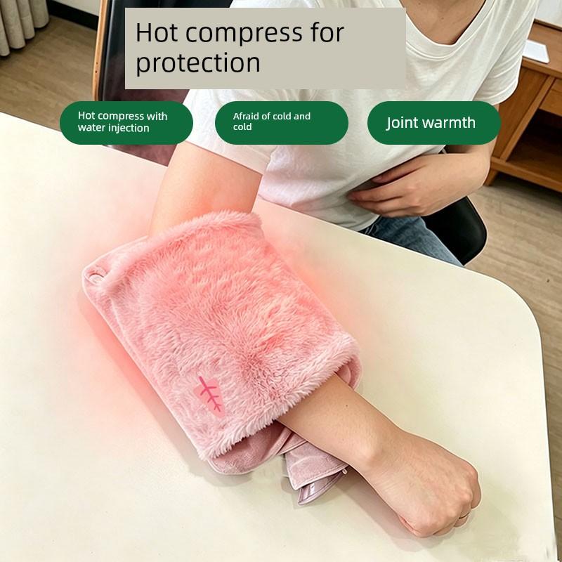 Plush Water-Filled Hot Water Bag Wrist and Elbow Warmers for Heat Therapy, Cold Protection, Joint Warmth, Pvc Explosion-Proof, Unisex Relief