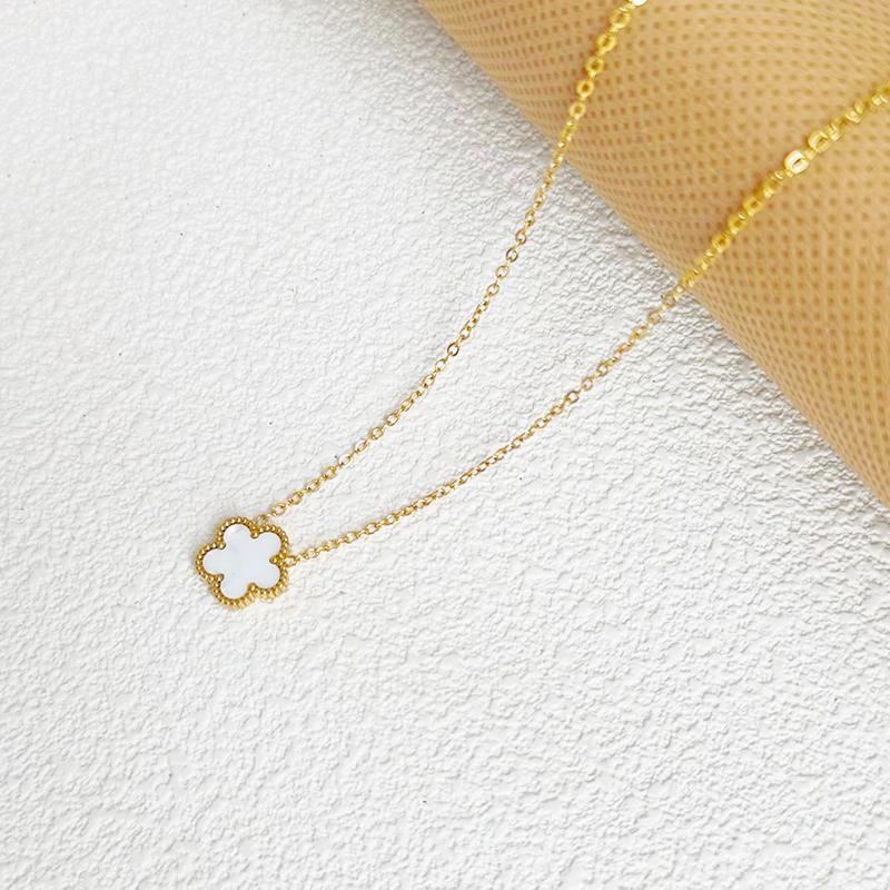 Clover Women's Hand Bracelets Flower Mothers Day Double Sided Stainless Steel Bracelet Charm Fashion Zircon Accessories Gifts