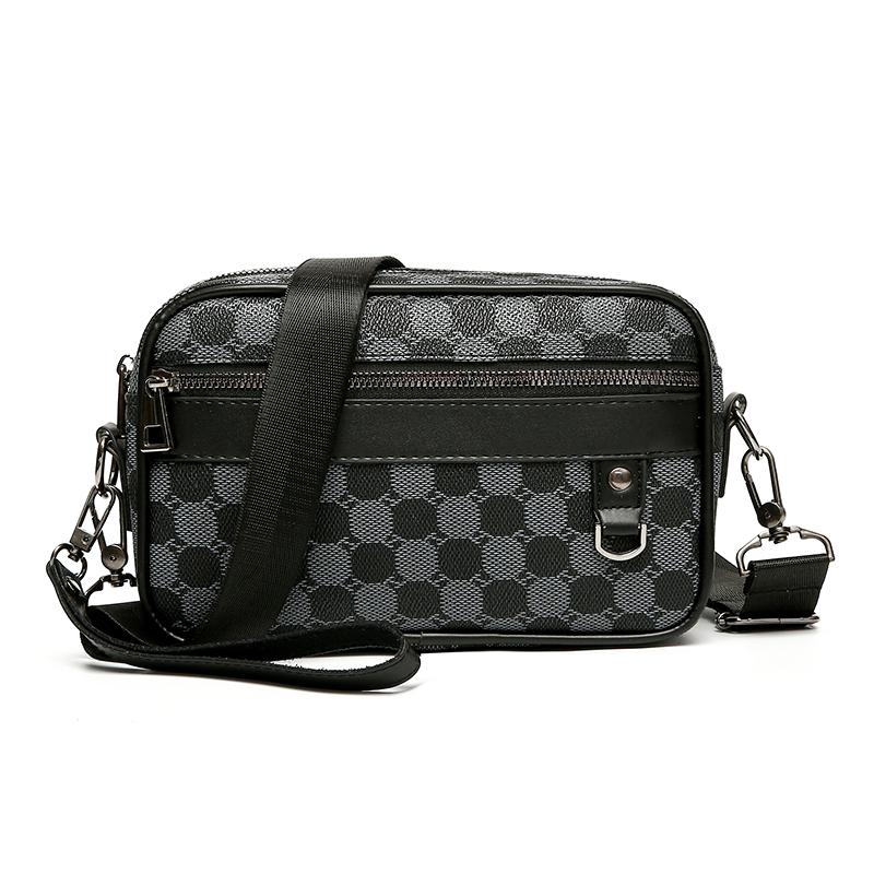 Повседневная деловая сумка через плечо для мужчин, сумка через плечо из искусственной кожи, маленькие сумки через плечо, дизайнерские мужские сумки на ремне в квадратную клетку