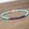 Amethyst &  Turquoise Bracelet Bali Silver Beads