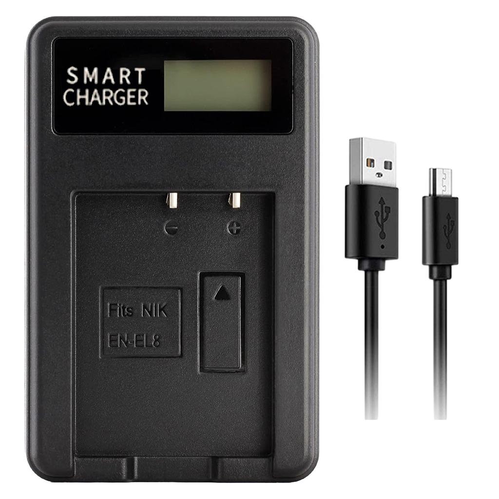EN-EL8 Battery Charger Battery LCD USB Charger Charging Dock for Coolpix S52C S50 S51 P1 P2 S51C S52 S7c S50C Camera