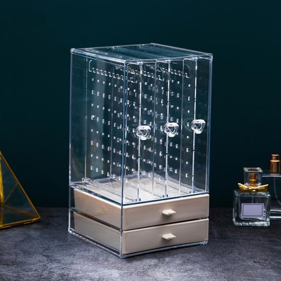 Полка для хранения ювелирных изделий, прозрачная большая вместительная пылезащитная вертикальная подставка для сережек, ящик для хранения ювелирных изделий, ящик для хранения ювелирных изделий