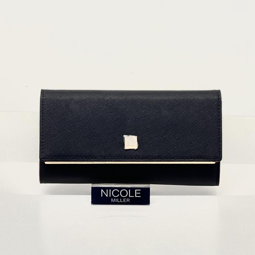 Женский длинный кошелек NICOLE MILLER из коровьей кожи с золотым элементом-полоской N141WW1157RE