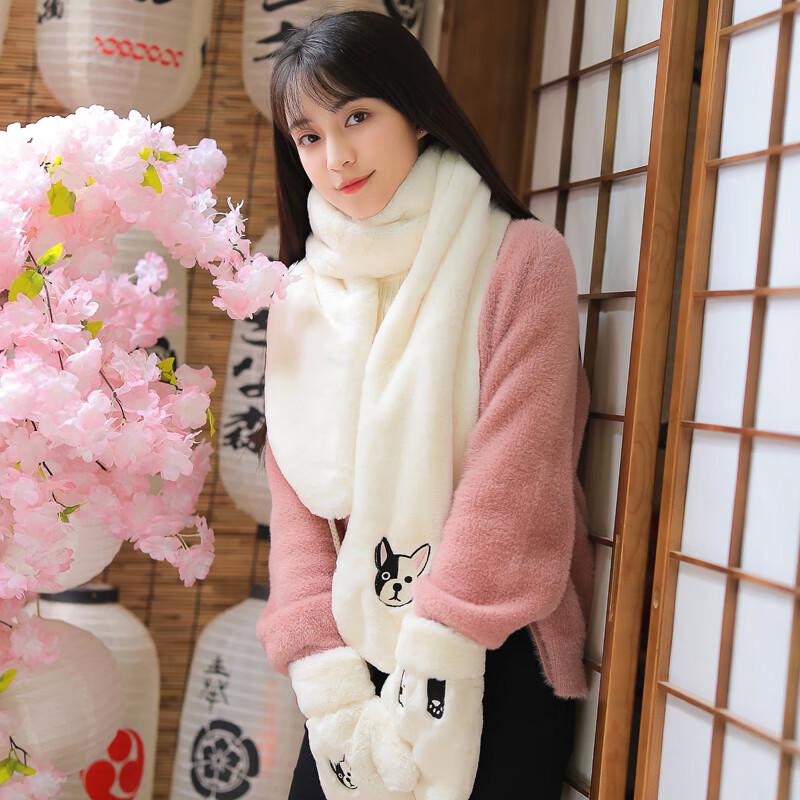 Женский зимний подарочный набор шарф и перчатки