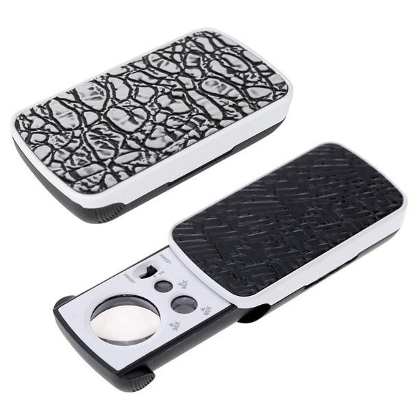 Профессиональная выдвижная карманная лупа с подсветкой - увеличение 30X 60X 90X