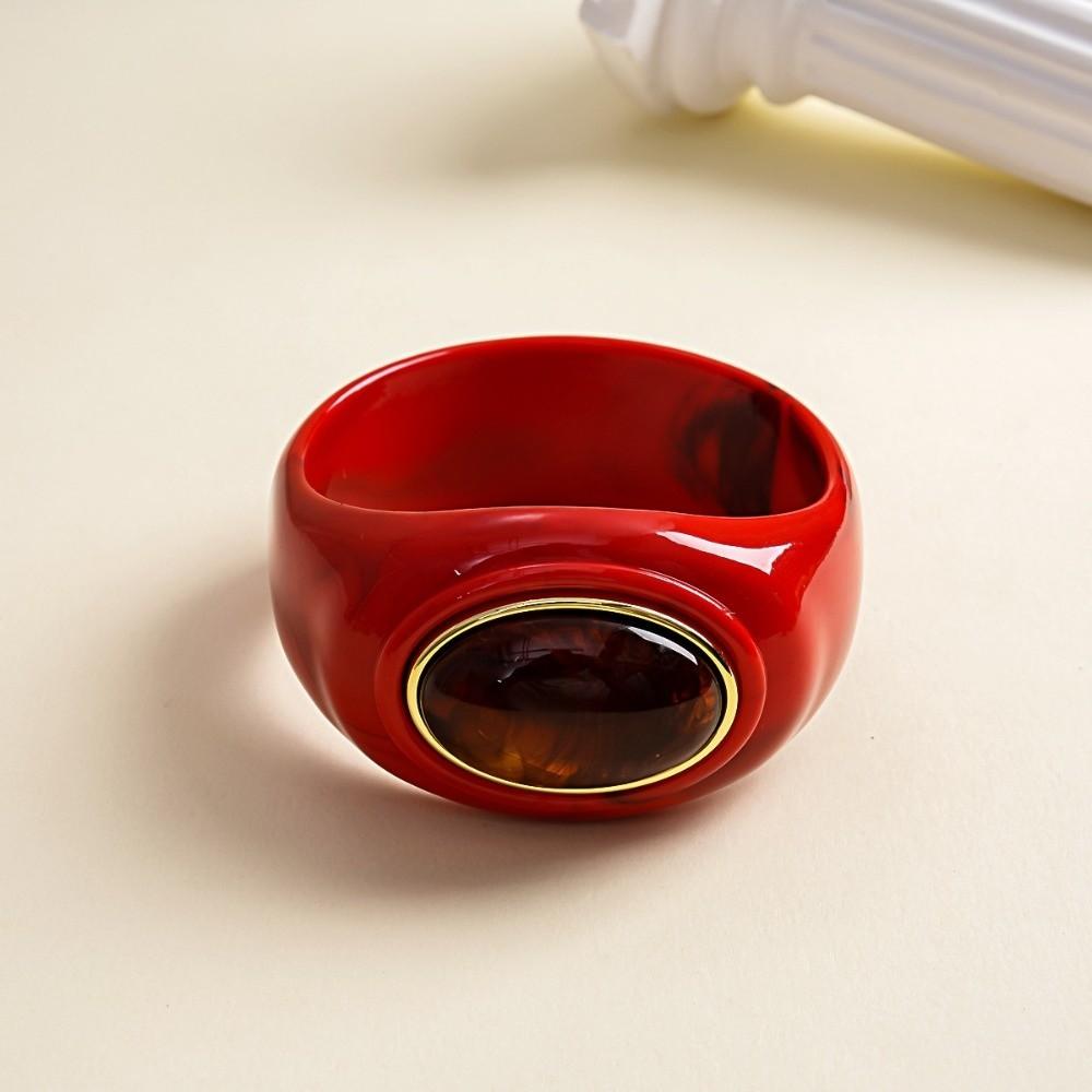 Europe American Style Acrylic Bangle Smudging Retro Hand Ring Cute Irregular Wide Bracelet Girls