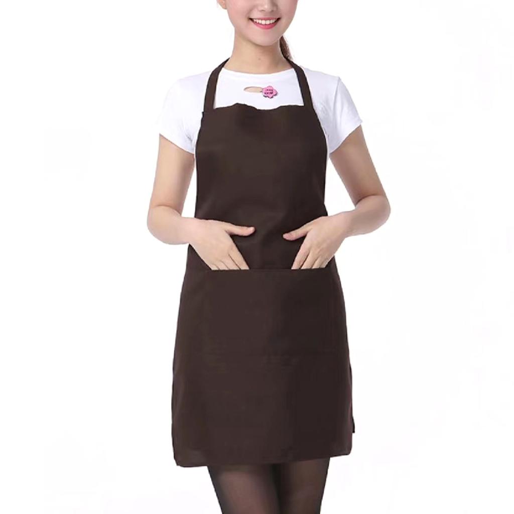 Однотонный водонепроницаемый фартук с карманом, стойкий к воздействию масел и загрязнений, нагрудник со шнуровкой, дышащий, многоразовый фартук, кухонные принадлежности