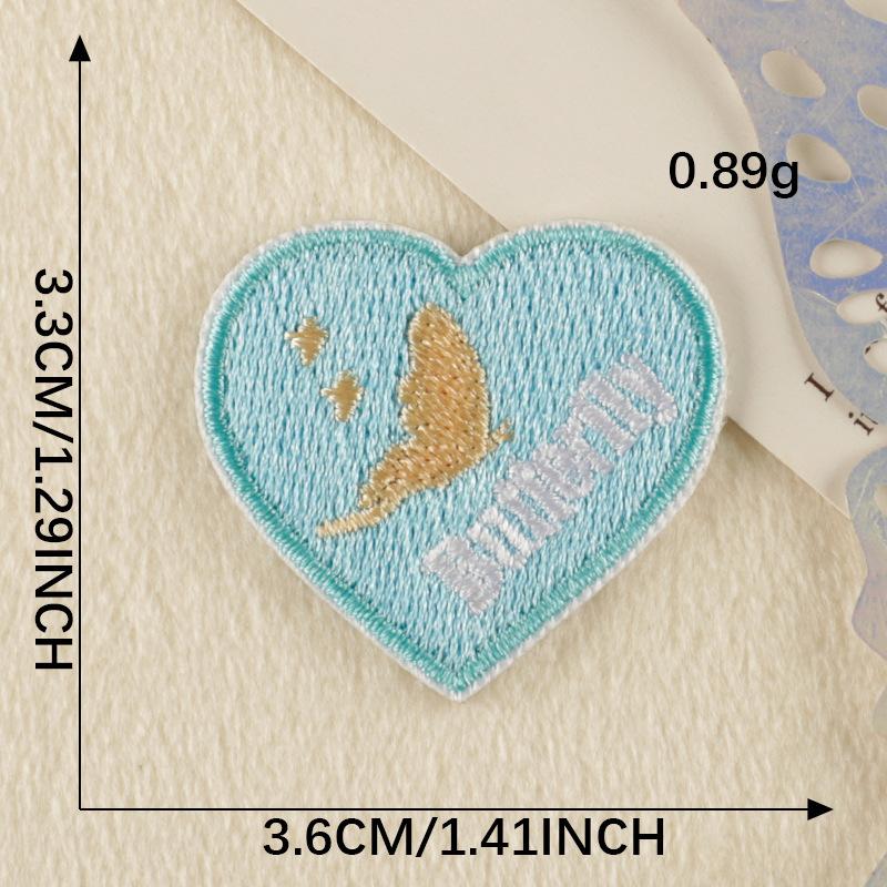 Original Embroidery Label Embroidery Sticker Cartoon Love English Cloth Label Patch Sticker Accessories Cloth Sticker