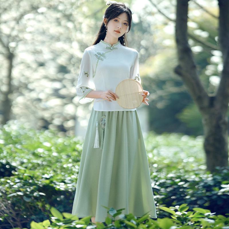 Summer Chinese Women's Fairy Hanfu Tang Suit