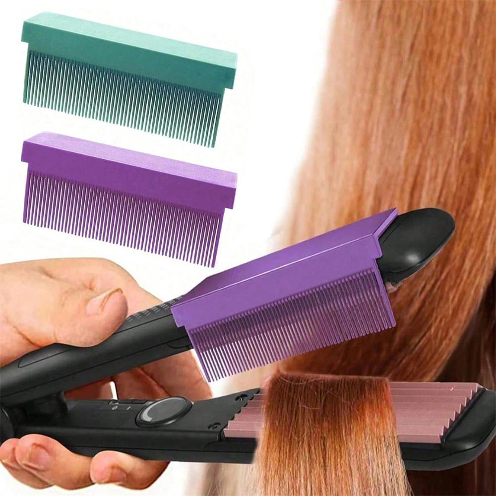 1pc Hair Straightener Comb V Type Attachment for Hair Flat Iron Durable Barber Hair Styling Tool Compact Straightening Comb