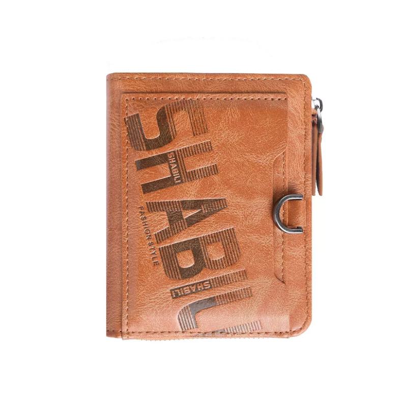 Fashion Men Wallets Leather Zipper Purse Money Clip Man Card Holders Male Short Multi-Card Wallet Coin Purse New Year Gifts