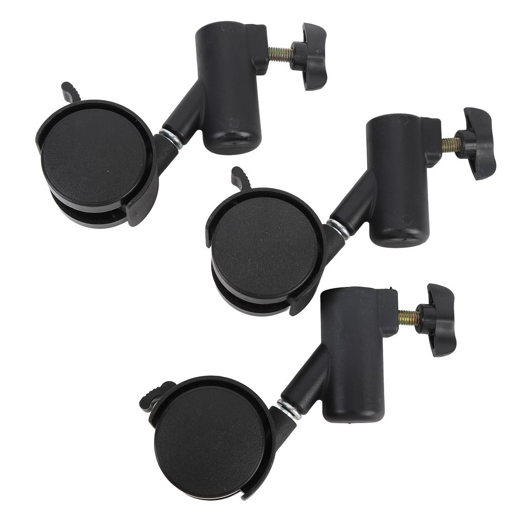 3pcs Light Stand Wheels with Brake 16MM 360 degrees  Rotating Quiet Easy to Install Tripod Swivel Casters for Live