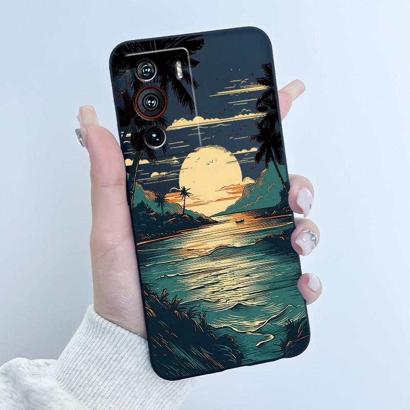 Чехол для ZTE Nubia Z40 Pro NX701J Милое Сердце Кролик Черный Мягкий ТПУ Силикон Ударопрочный Задний Чехол для Телефона Nubia Z40Pro 5G